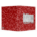 ADD Your Photo Be My Valentine Frame - Red Hearts 3 Ring Binders