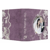 Add Your Photo Elegant Lace Texture Lovers Wedding 3 Ring Binders