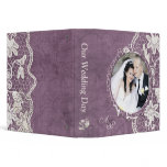 Add Your Photo Elegant Lace Texture Lovers Wedding binders