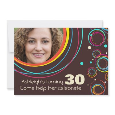 Add your photo funky 30th birthday invite by Mylittleeden