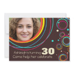 Add your photo funky 30th birthday invite