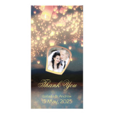 Add Your Photo Love Wish Lanterns Picture Card