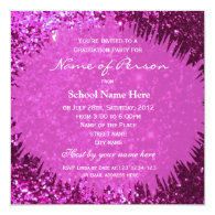 Add your photo, shining purple fashion graduation invite