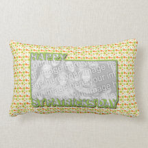 ADD YOUR PHOTO St Pats Cut Out Frame - Circles Throw Pillows