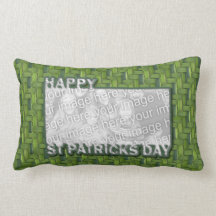 ADD YOUR PHOTO St Pats Cut Out Frame - Weave Throw Pillows