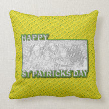 ADD YOUR PHOTO St Pats Cut Out Frame - Yellow Throw Pillow