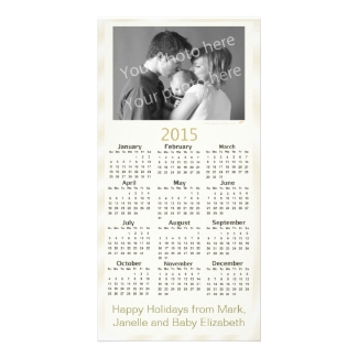 Add Your Photo Text  2015 Calendar Card Cream