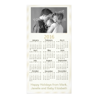 Add Your Photo Text 2016 Calendar Card Cream