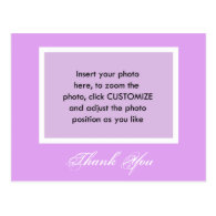 Add your photo thank you postcard. post cards