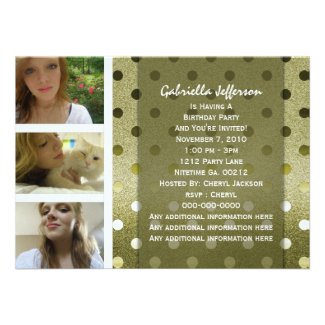 Add Your Picture: Gold Sparkle Party Invitation