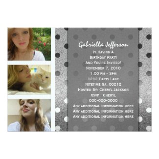 Add Your Picture: Silver Sparkle Party Invitation