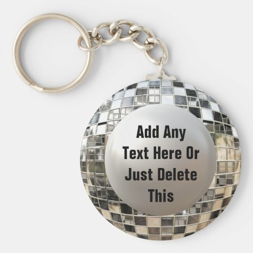 Add Your Text Cool Disco Mirror Ball Keychain Zazzle