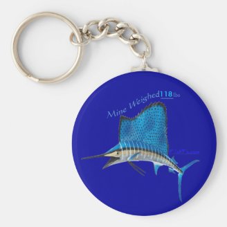Add your weight to this Sailfish by FishTs.com Keychain