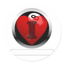 Add your words 8 ball round sticker