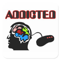 Addicted-Gamer Brain Plug In Stickers