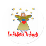 Addicted To Angels Round Sticker