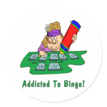 Addicted To Bingo! Round Sticker