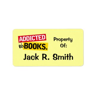 Addicted To Books Label Bookplate Stickers Gift label