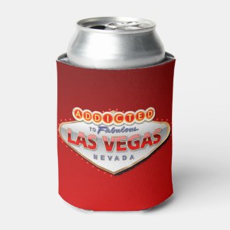 Addicted to Las Vegas, Nevada Funny Sign Can Cooler