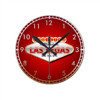 Addicted to Las Vegas, Nevada Funny Sign Round Clock