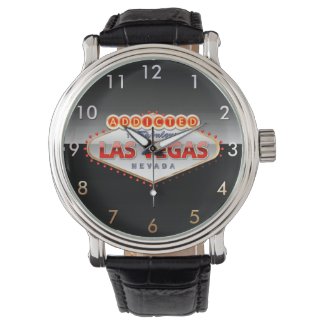 Addicted to Las Vegas, Nevada Funny Sign Wrist Watches