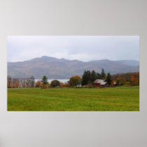 Addison farm and Lake Champlain Vermont Poster