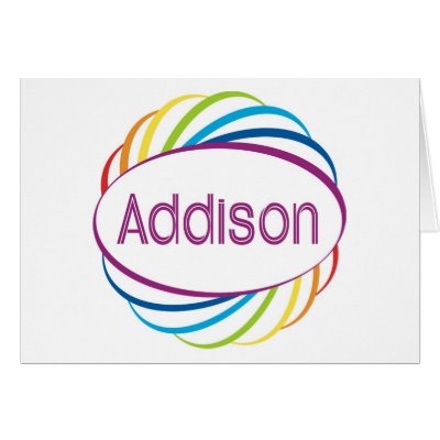 Addison  in rainbow happy frame greeting card by names_by_willow