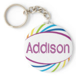 Addison  in rainbow happy frame key chains