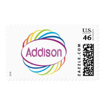 Addison  in rainbow happy frame stamp