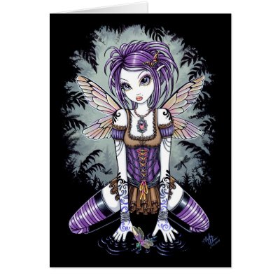 "Addison" Misty Dragonfly Fairy Art Card by mykajelina