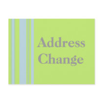 Address Change yellow grey blue stripes Postcard