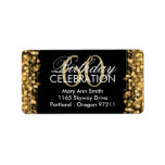 Address Elegant 60th Birthday Party Sparkles Gold Label