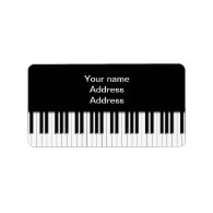 Address Label - Piano Keys black white