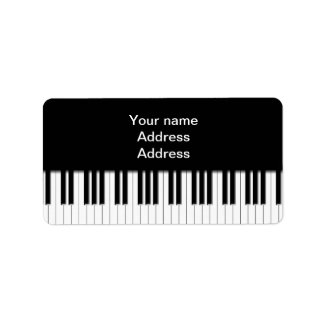 Address Label - Piano Keys black white