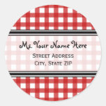 Address Label - Red Gingham Sticker