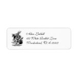 Address label, White Rabbit, Alice in Wonderland