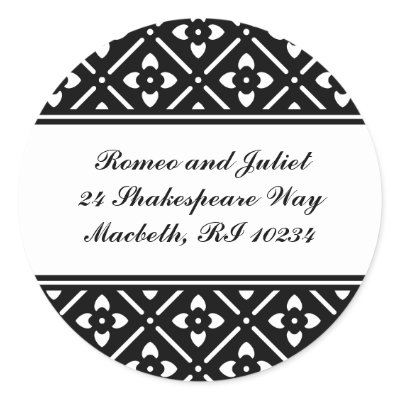 Address Label with Lotus Square Pattern Sticker by maboles