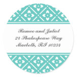 Address Label with Lotus Square Pattern Sticker