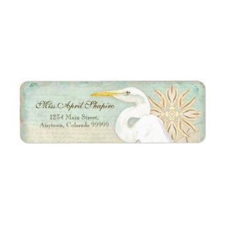 Address Labels - Great Egret Coastal Beach label