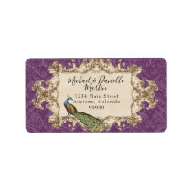 Address Labels - Purple Vintage Peacock & Etchings