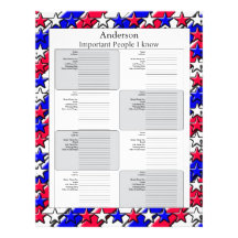 Address Page - Red, White, and Blue Letterhead Design