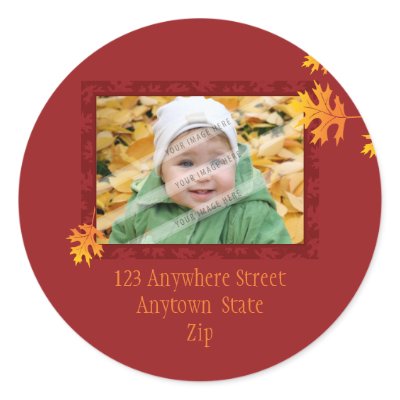 ADDRESS PHOTO STICKER :: mache leaves 1A by holidayboutique