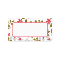 Address Stickers Red Brown Leaves Address Label