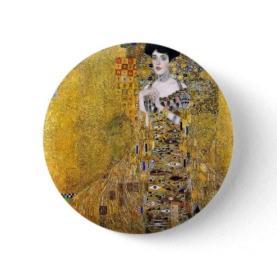 Adele Bloch-Bauer's Portrait  by Gustav Klimt Pinback Buttons by VintageGiftStore