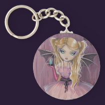 Adeline in Pink Gothic Vampire Fairy Magnet keychains