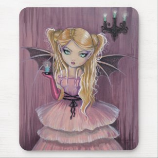 Adeline in Pink Little Goth Vampire Fairy Mousepad mousepad