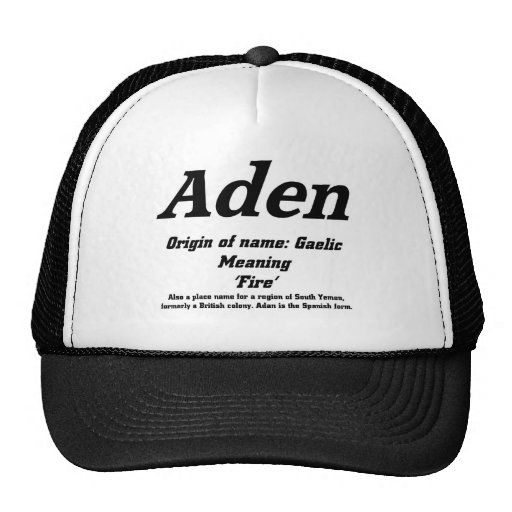 aden-name-meaning-cap-trucker-hat-zazzle