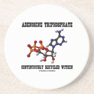 Adenosine Triphosphate Continuously Recycled (ATP) Beverage Coasters