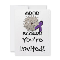 ADHD Blows Awareness Design Invitation