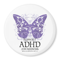 ADHD Butterfly magnets by fightcancertees ADHD Butterfly magnets